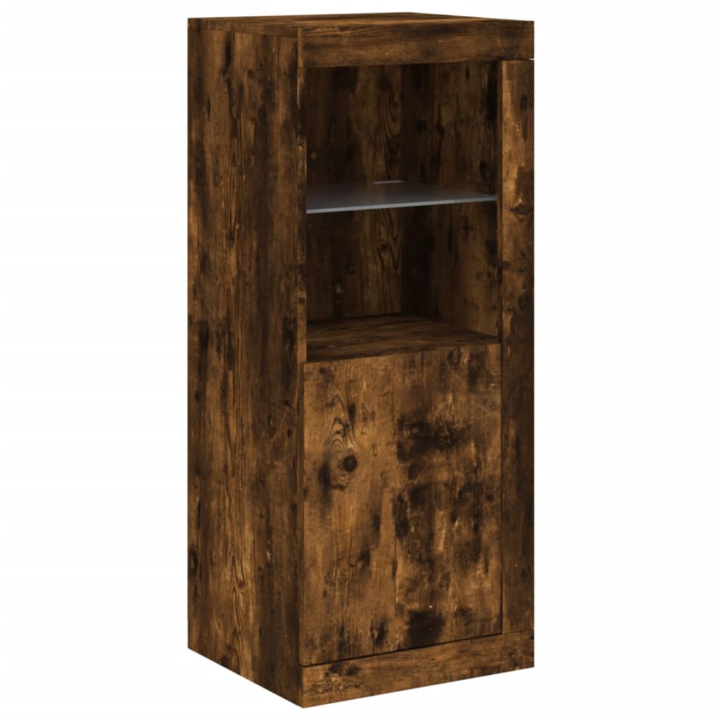 Sideboards with LED Lights 3 pcs Smoked Oak Engineered Wood