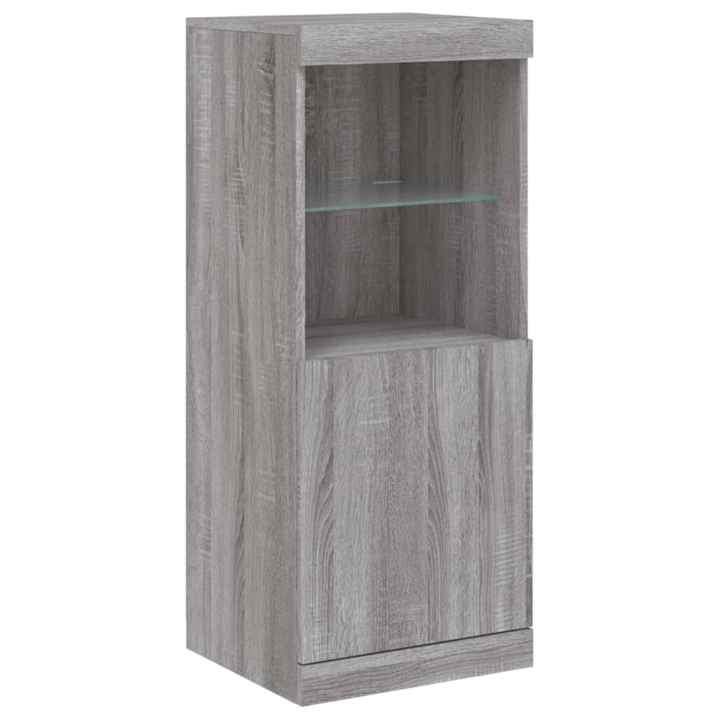 Sideboards with LED Lights 3 pcs Grey Sonoma Engineered Wood