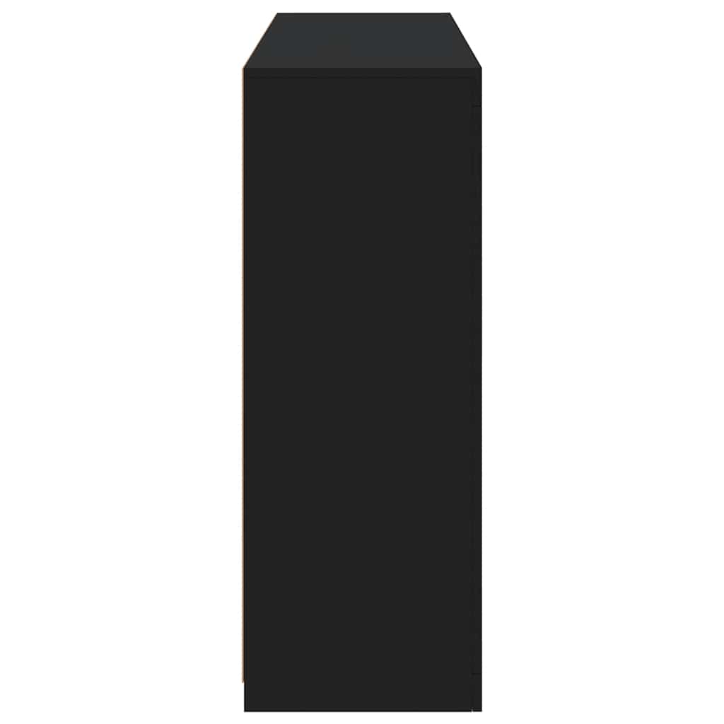 Sideboards with LED Lights 3 pcs Black Engineered Wood