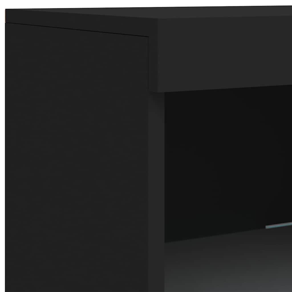Sideboards with LED Lights 3 pcs Black Engineered Wood