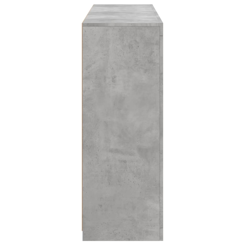 Sideboards with LED Lights 3 pcs Concrete Grey Engineered Wood