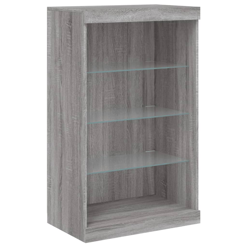 Sideboards with LED Lights 3 pcs Grey Sonoma Engineered Wood
