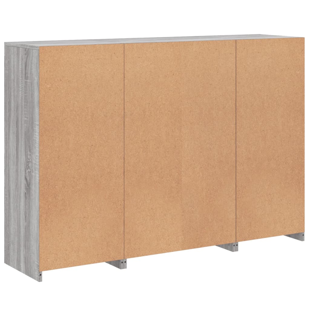 Sideboards with LED Lights 3 pcs Grey Sonoma Engineered Wood