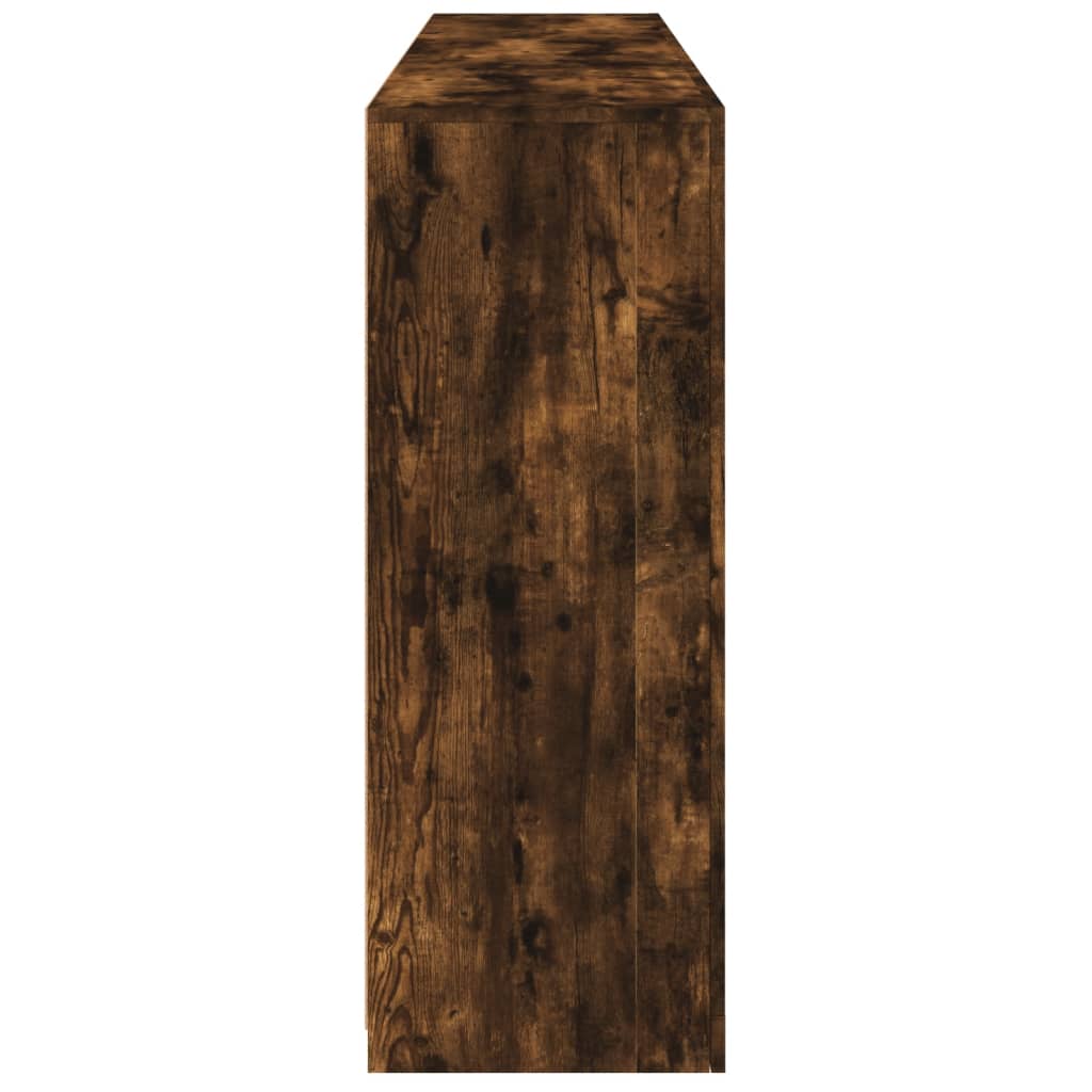 Sideboard with LED Lights Smoked Oak 162x37x100 cm