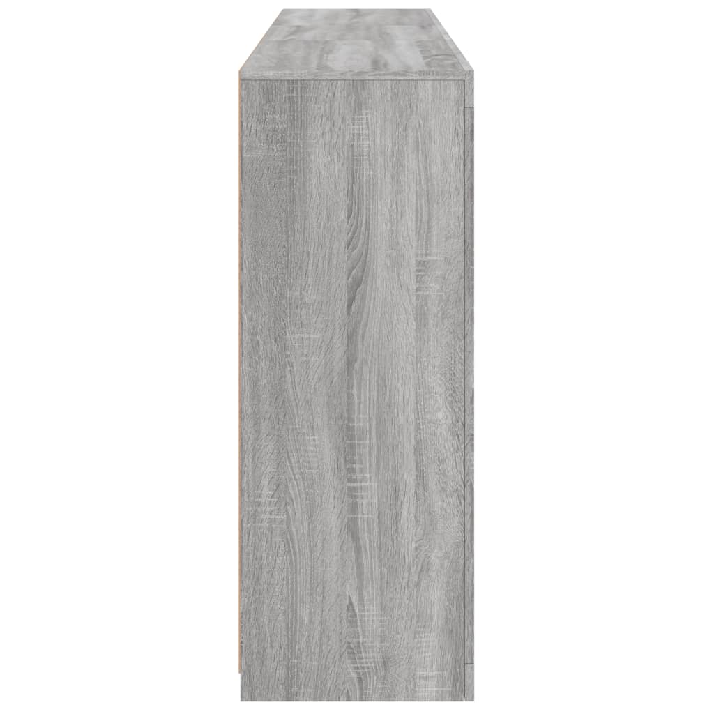 Sideboard with LED Lights Grey Sonoma 162x37x100 cm