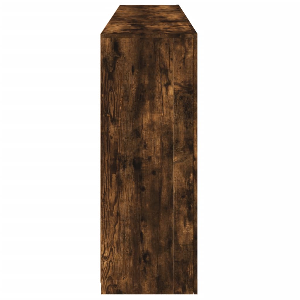 Sideboard with LED Lights Smoked Oak 181.5x37x100 cm