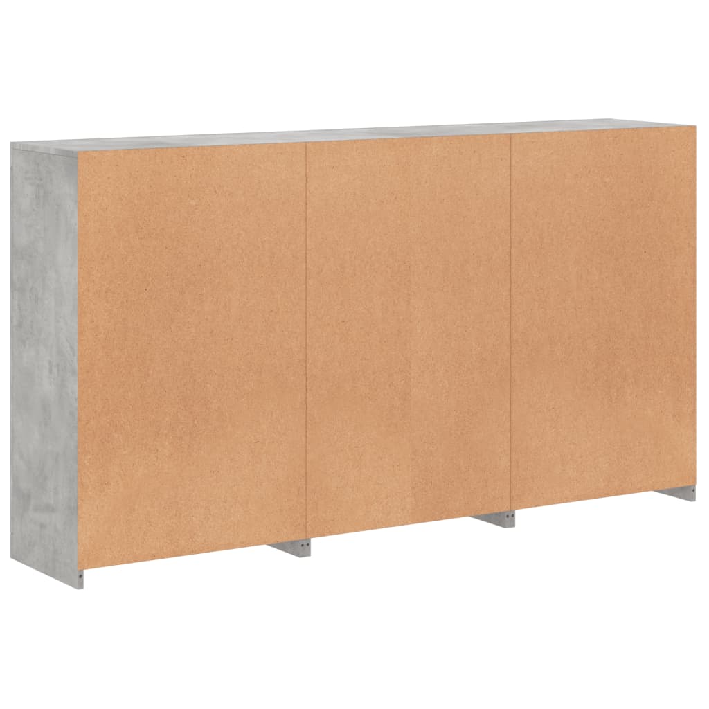 Sideboard with LED Lights Concrete Grey 181.5x37x100 cm