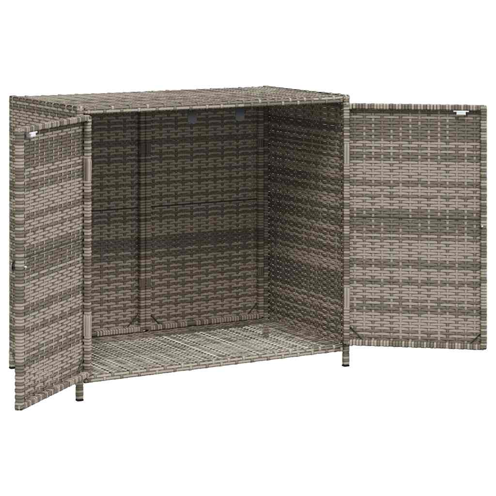 Garden Storage Cabinet Grey 83x45x76 cm Poly Rattan