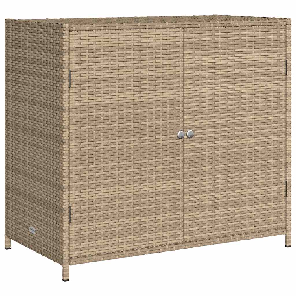 Garden Storage Cabinet Beige 83x45x76 cm Poly Rattan