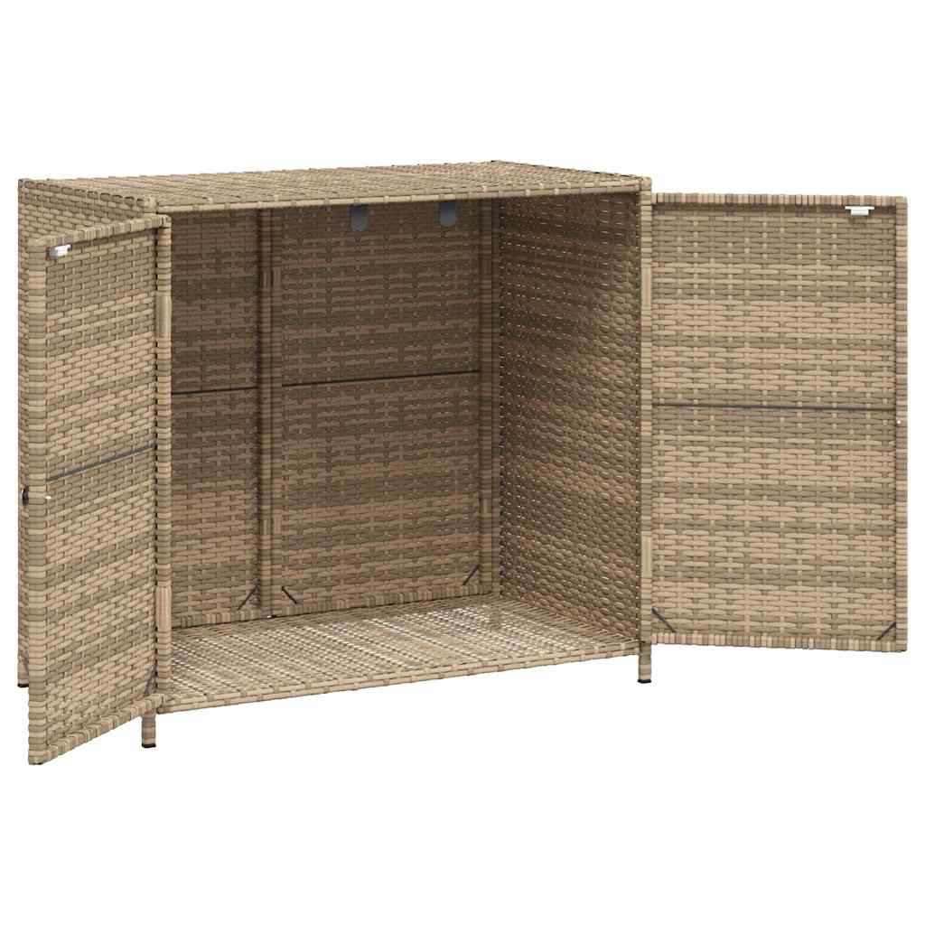 Garden Storage Cabinet Beige 83x45x76 cm Poly Rattan