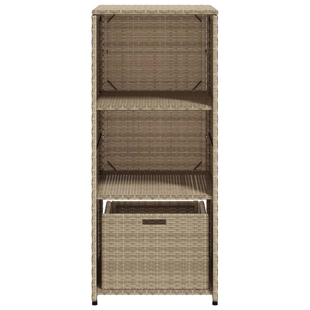 Garden Storage Cabinet Beige 50x55x115 cm Poly Rattan