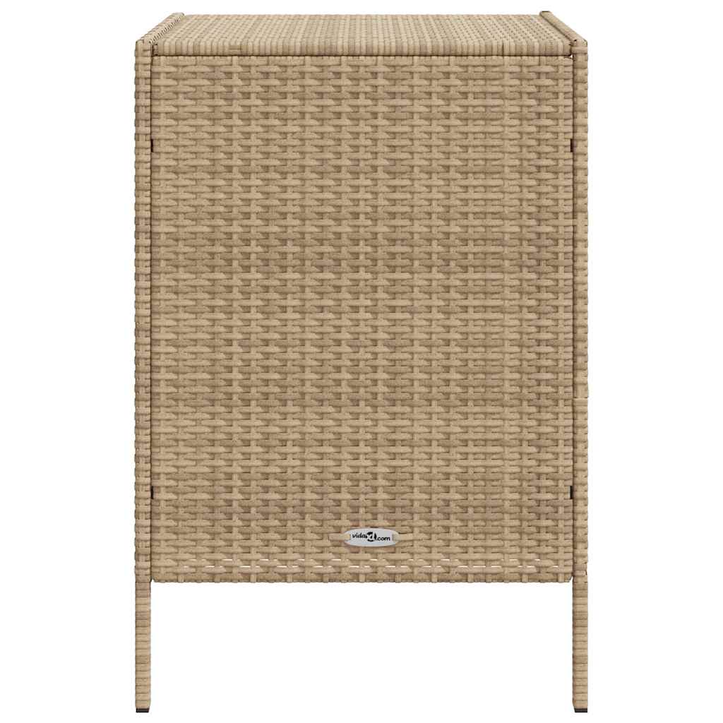 Garden Storage Cabinet Beige 55x59x80 cm Poly Rattan