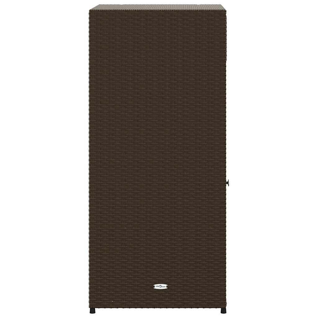 Garden Storage Cabinet Brown 55x55x111 cm Poly Rattan