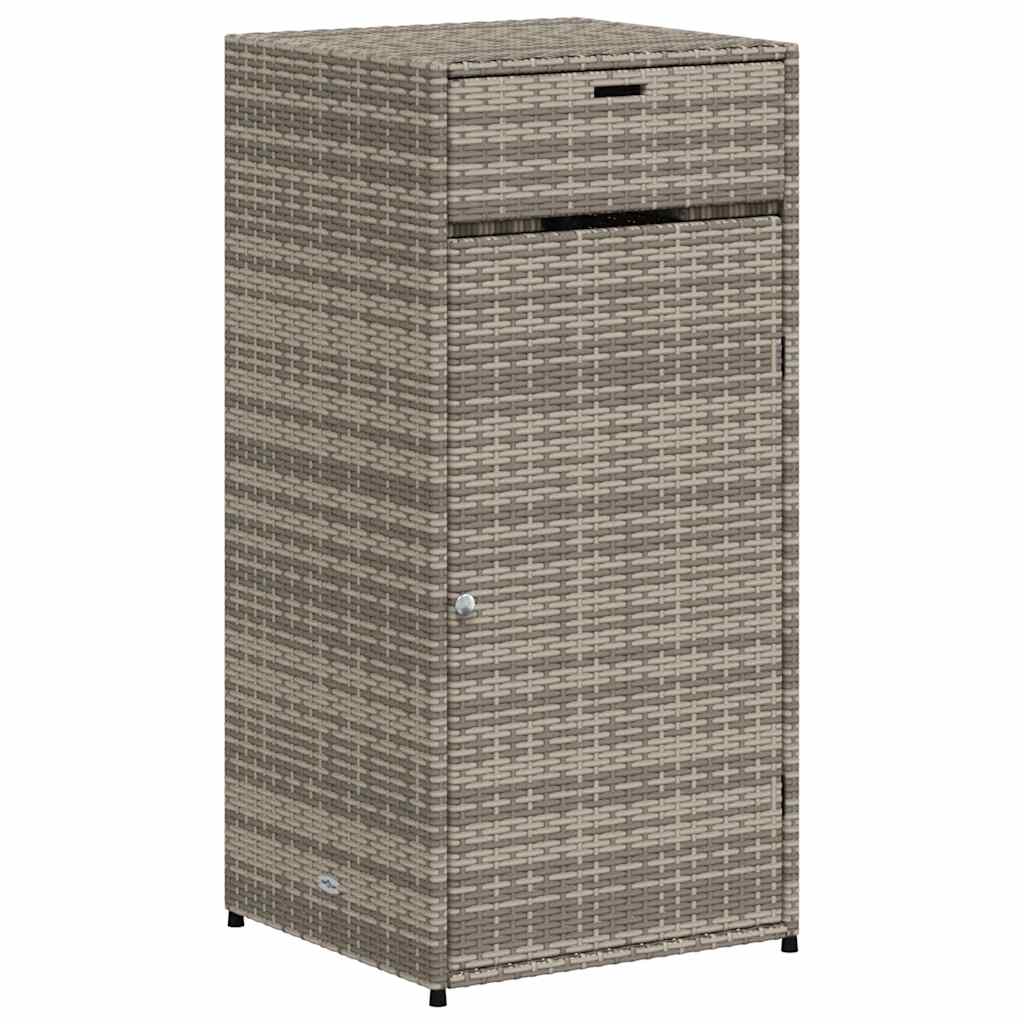 Garden Storage Cabinet Grey 55x55x111 cm Poly Rattan