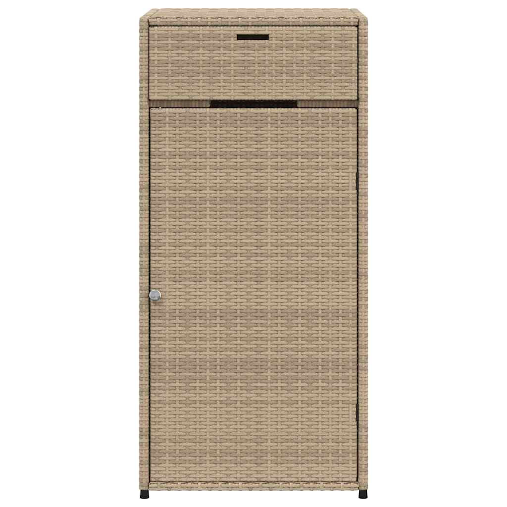 Garden Storage Cabinet Beige 55x55x111 cm Poly Rattan