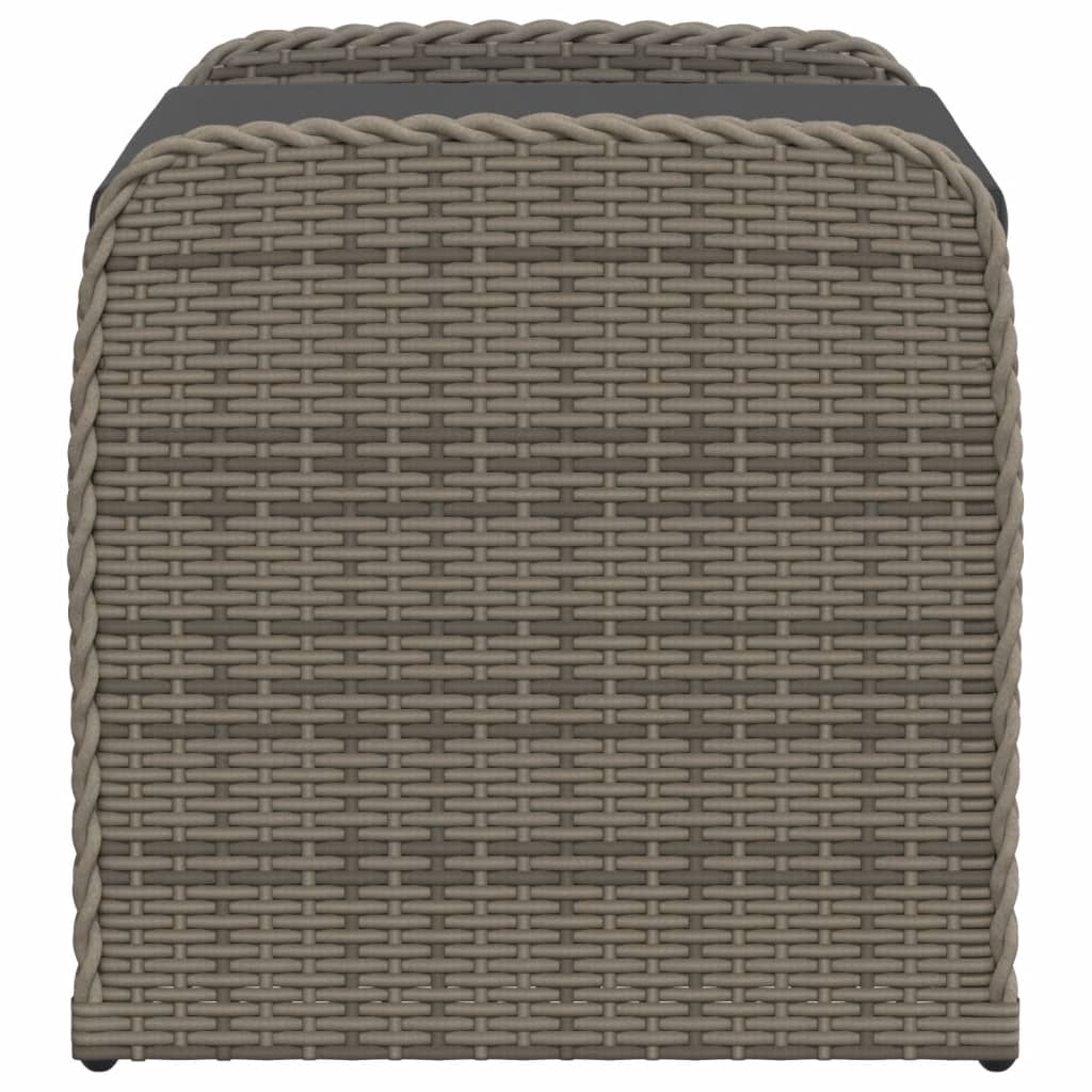 Storage Bench with Cushion Grey 80x51x52 cm Poly Rattan