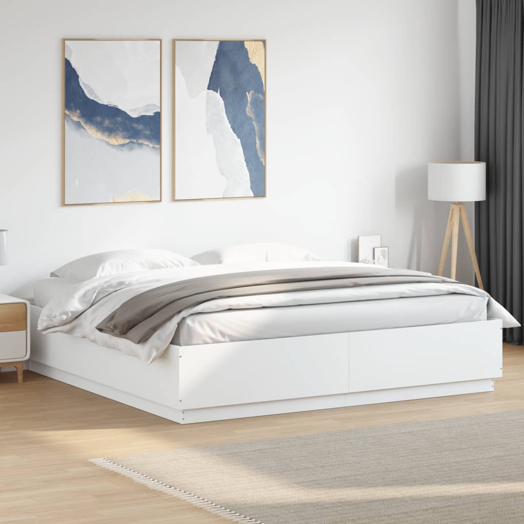 Bed Frame without Mattress White 200x200 cm