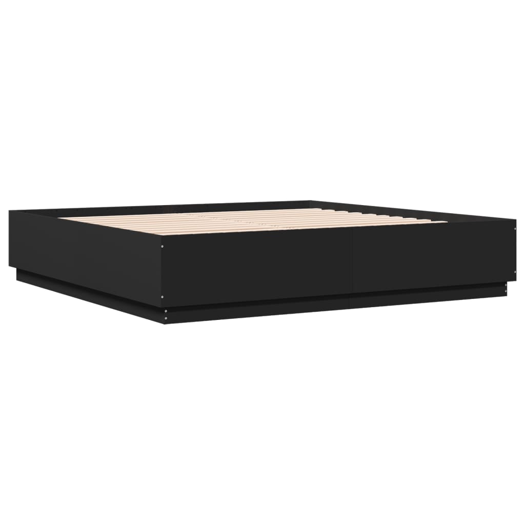 Bed Frame without Mattress Black 200x200 cm