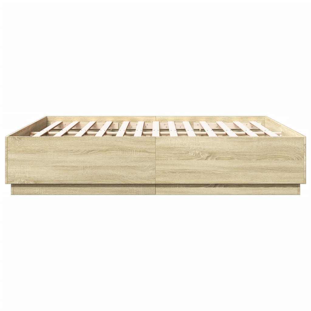 Bed Frame without Mattress Sonoma Oak 200x200 cm