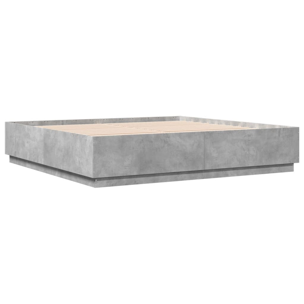 Bed Frame without Mattress Concrete Grey 200x200 cm