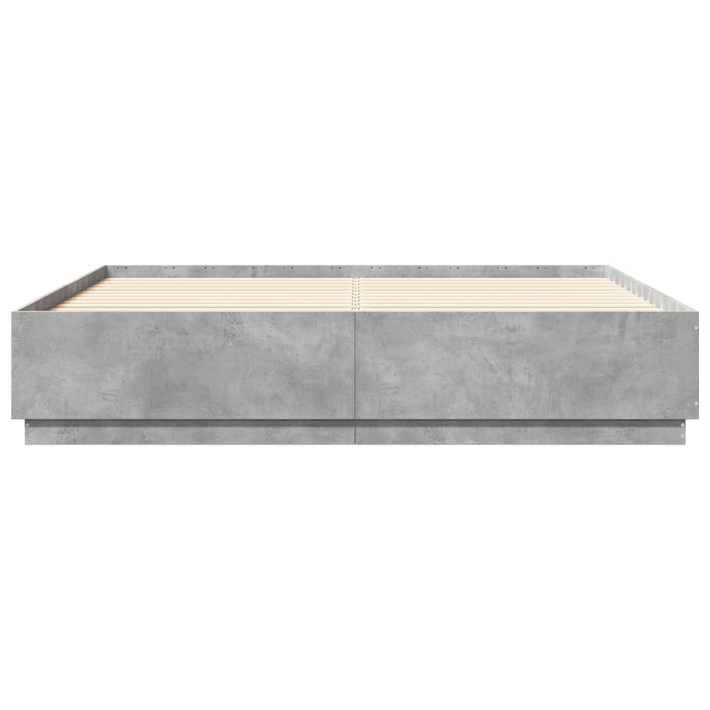 Bed Frame without Mattress Concrete Grey 200x200 cm
