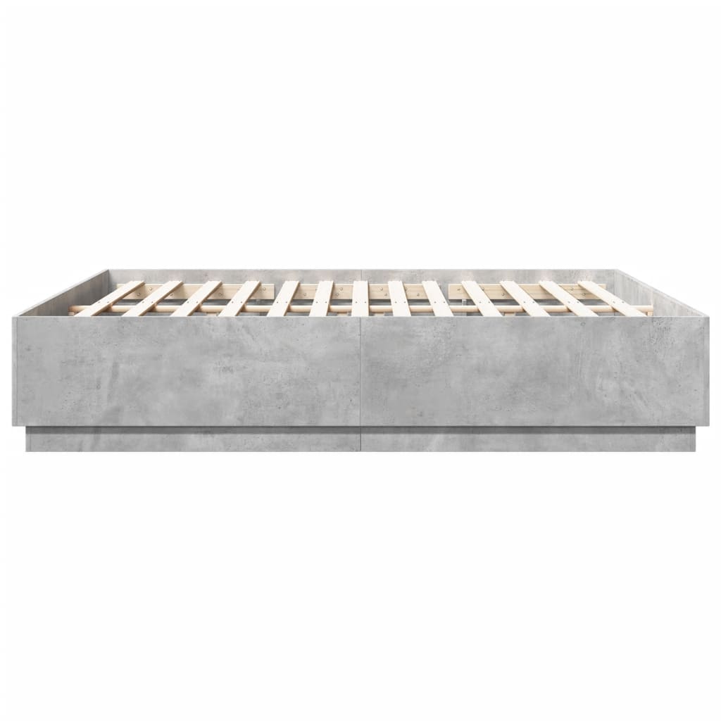 Bed Frame without Mattress Concrete Grey 200x200 cm