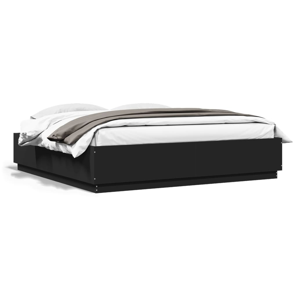 Bed Frame without Mattress Black 180x200 cm Super King