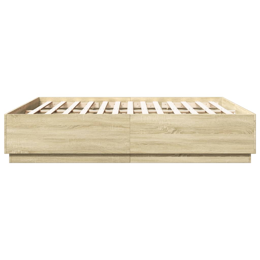 Bed Frame without Mattress Sonoma Oak 180x200 cm Super King