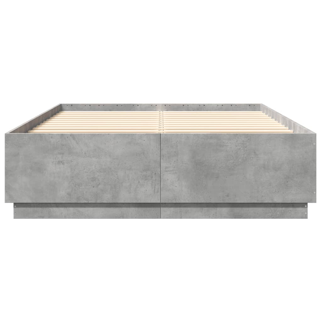 Bed Frame without Mattress Concrete Grey 160x200 cm
