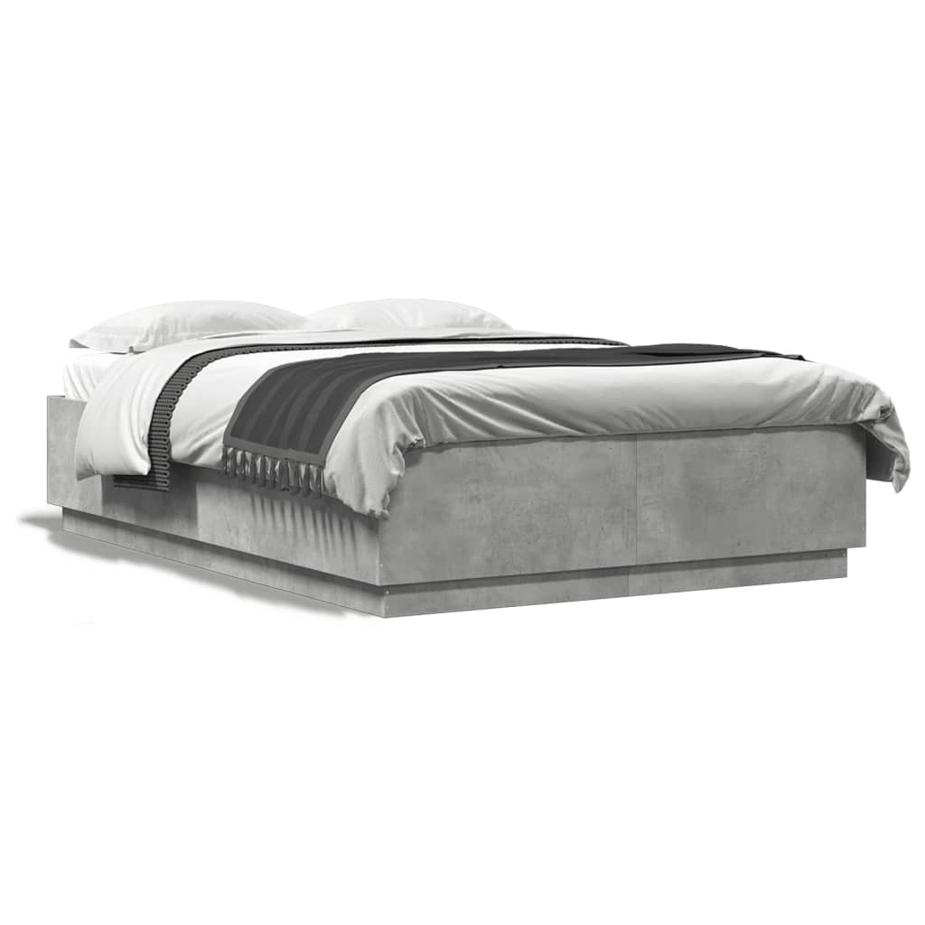 Bed Frame without Mattress Concrete Grey 150x200 cm King Size