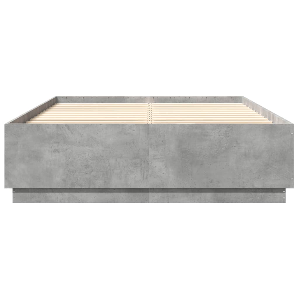 Bed Frame without Mattress Concrete Grey 150x200 cm King Size