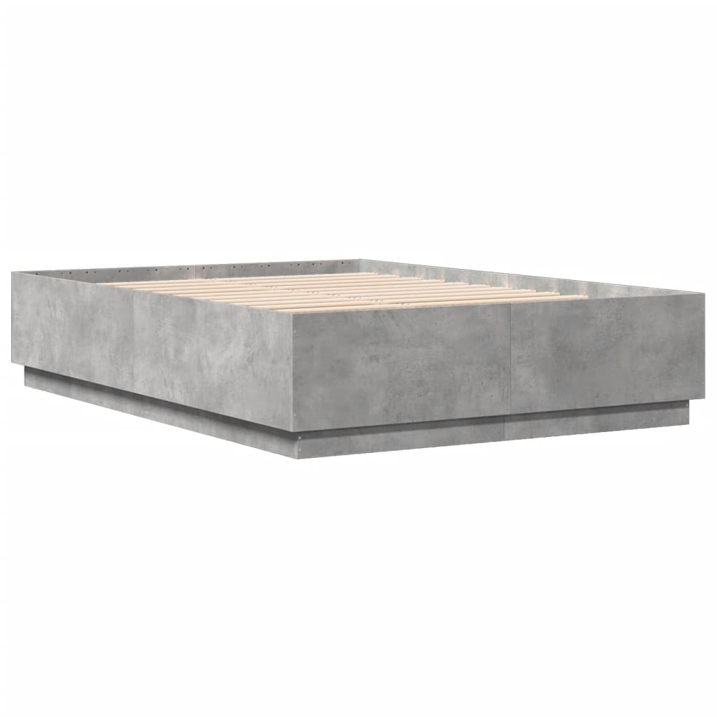 Bed Frame without Mattress Concrete Grey 150x200 cm King Size