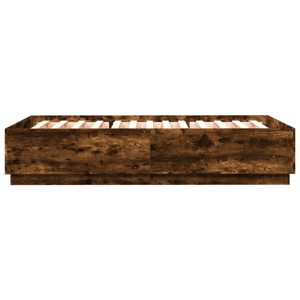 Bed Frame without Mattress Smoked Oak 150x200 cm King Size