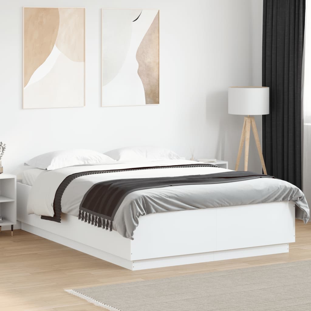 Bed Frame without Mattress White 140x200 cm