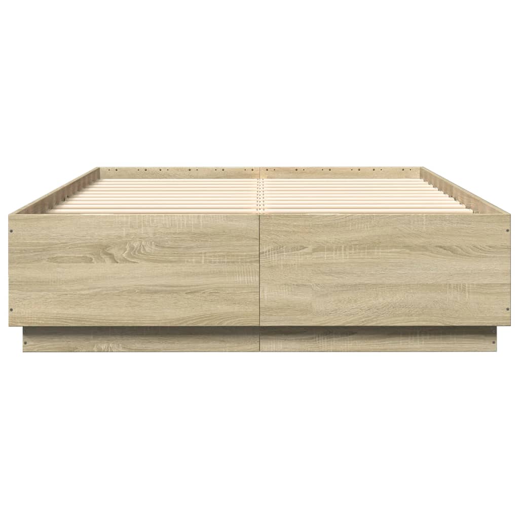Bed Frame without Mattress Sonoma Oak 140x200 cm