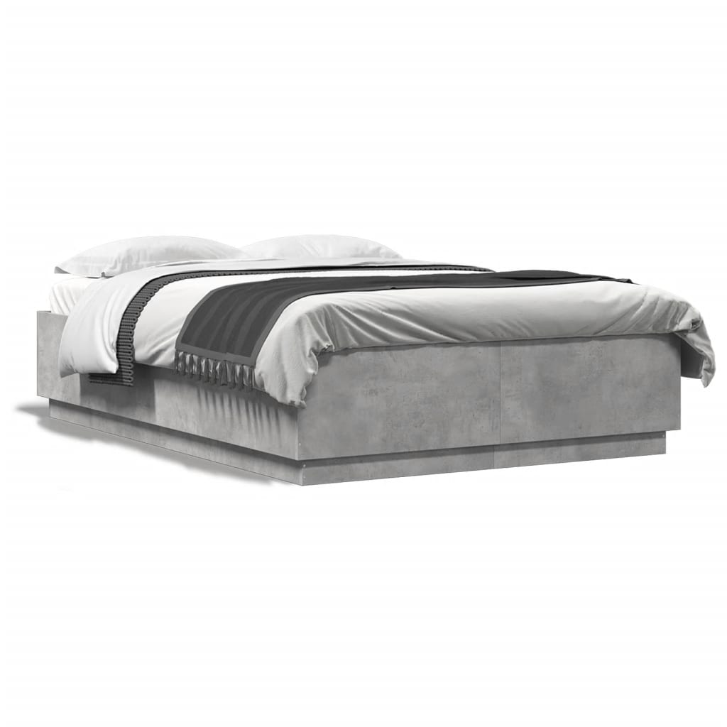 Bed Frame without Mattress Concrete Grey 140x200 cm