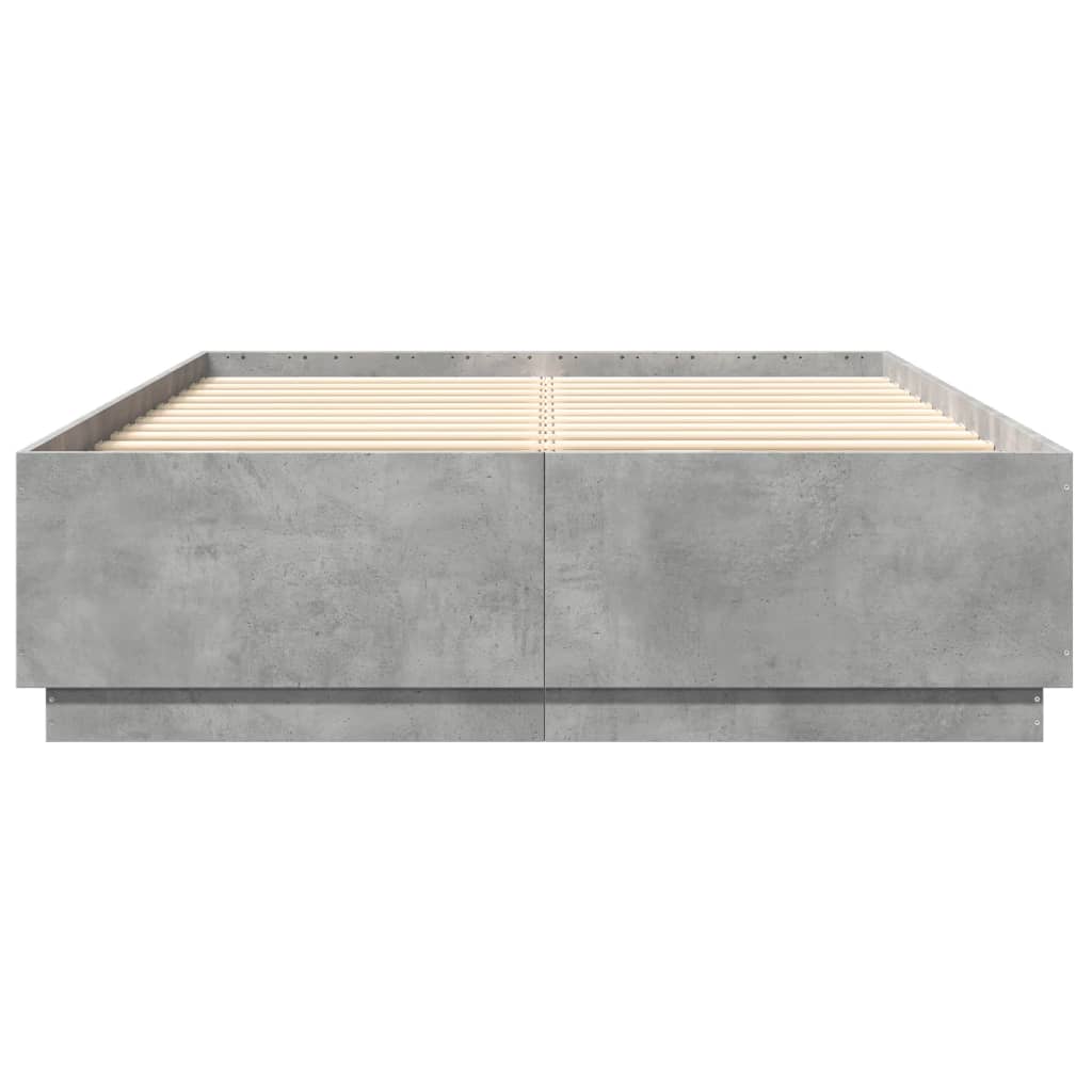 Bed Frame without Mattress Concrete Grey 140x200 cm