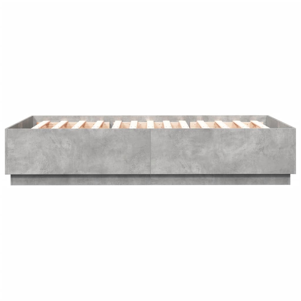 Bed Frame without Mattress Concrete Grey 140x200 cm