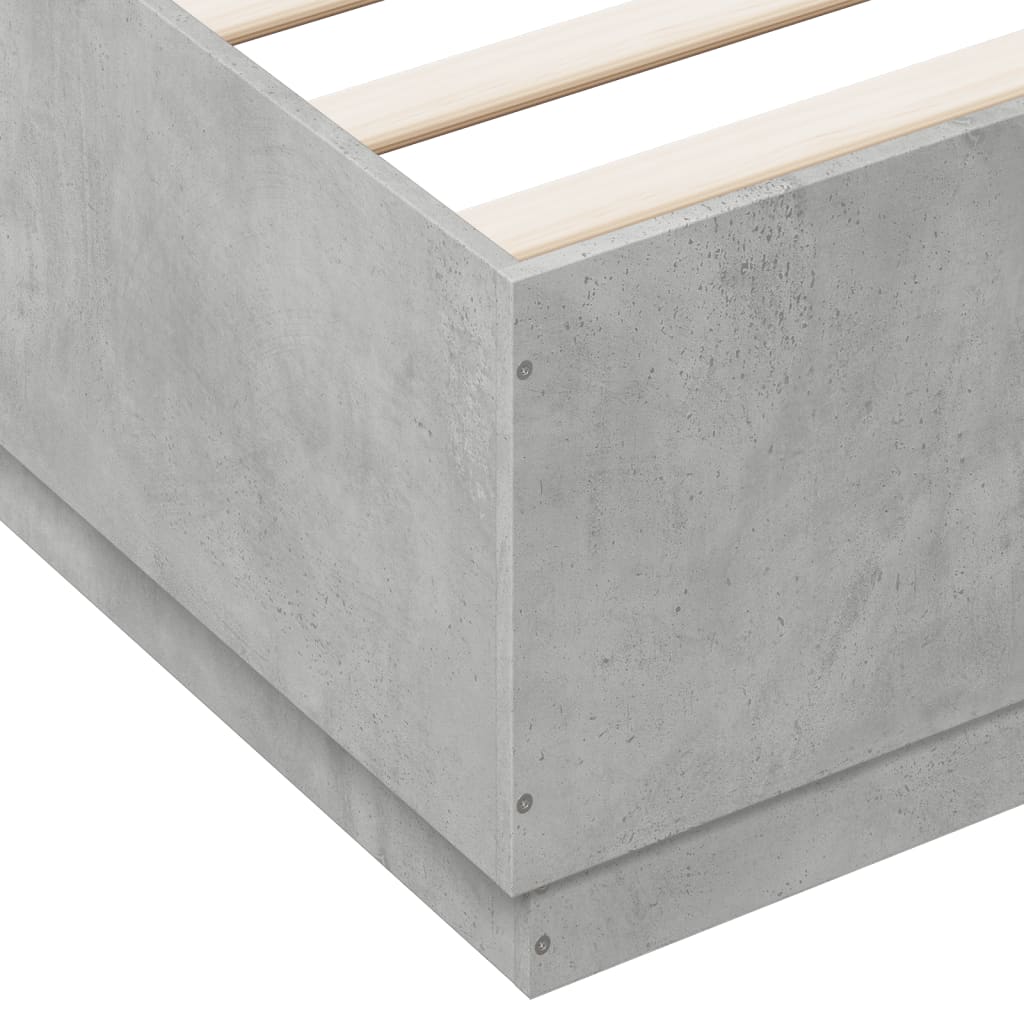 Bed Frame without Mattress Concrete Grey 140x200 cm