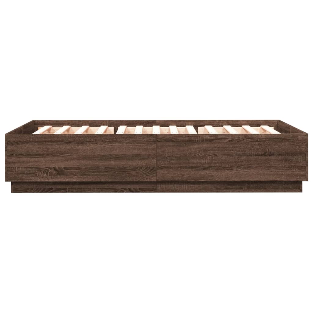 Bed Frame without Mattress Brown Oak 120x200 cm