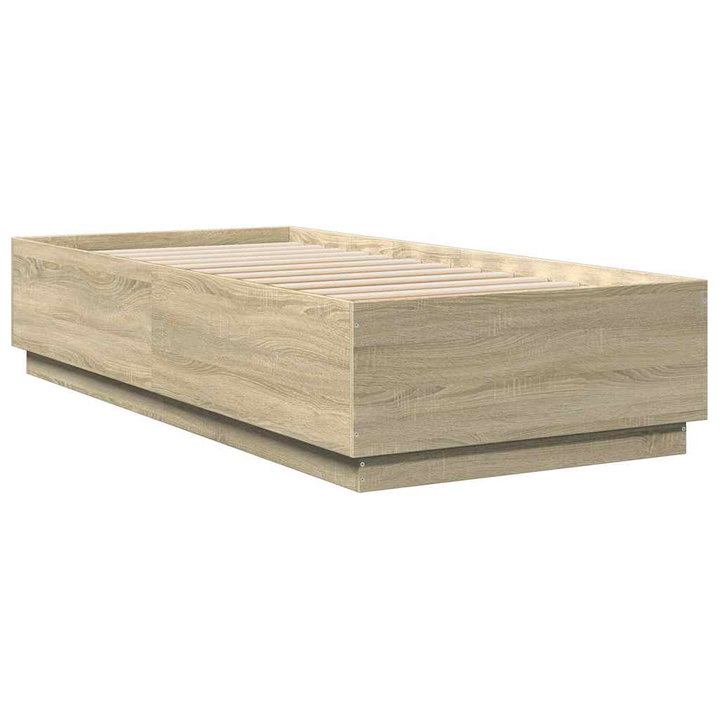 Bed Frame without Mattress Sonoma Oak 100x200 cm