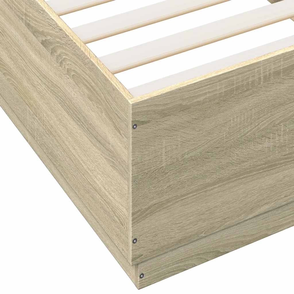 Bed Frame without Mattress Sonoma Oak 100x200 cm