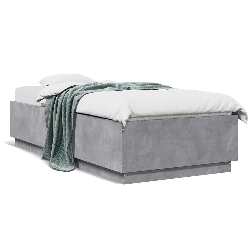 Bed Frame without Mattress Concrete Grey 100x200 cm
