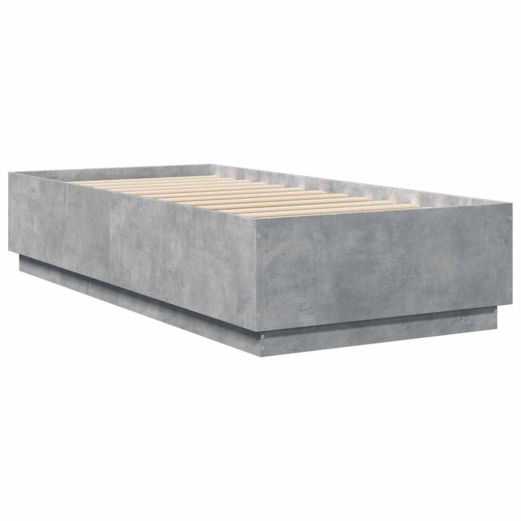 Bed Frame without Mattress Concrete Grey 100x200 cm