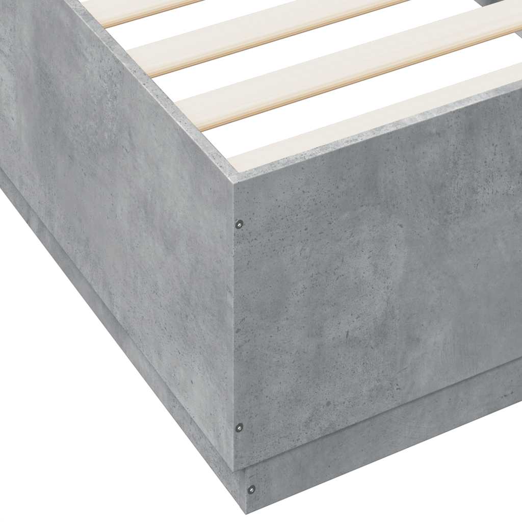 Bed Frame without Mattress Concrete Grey 100x200 cm