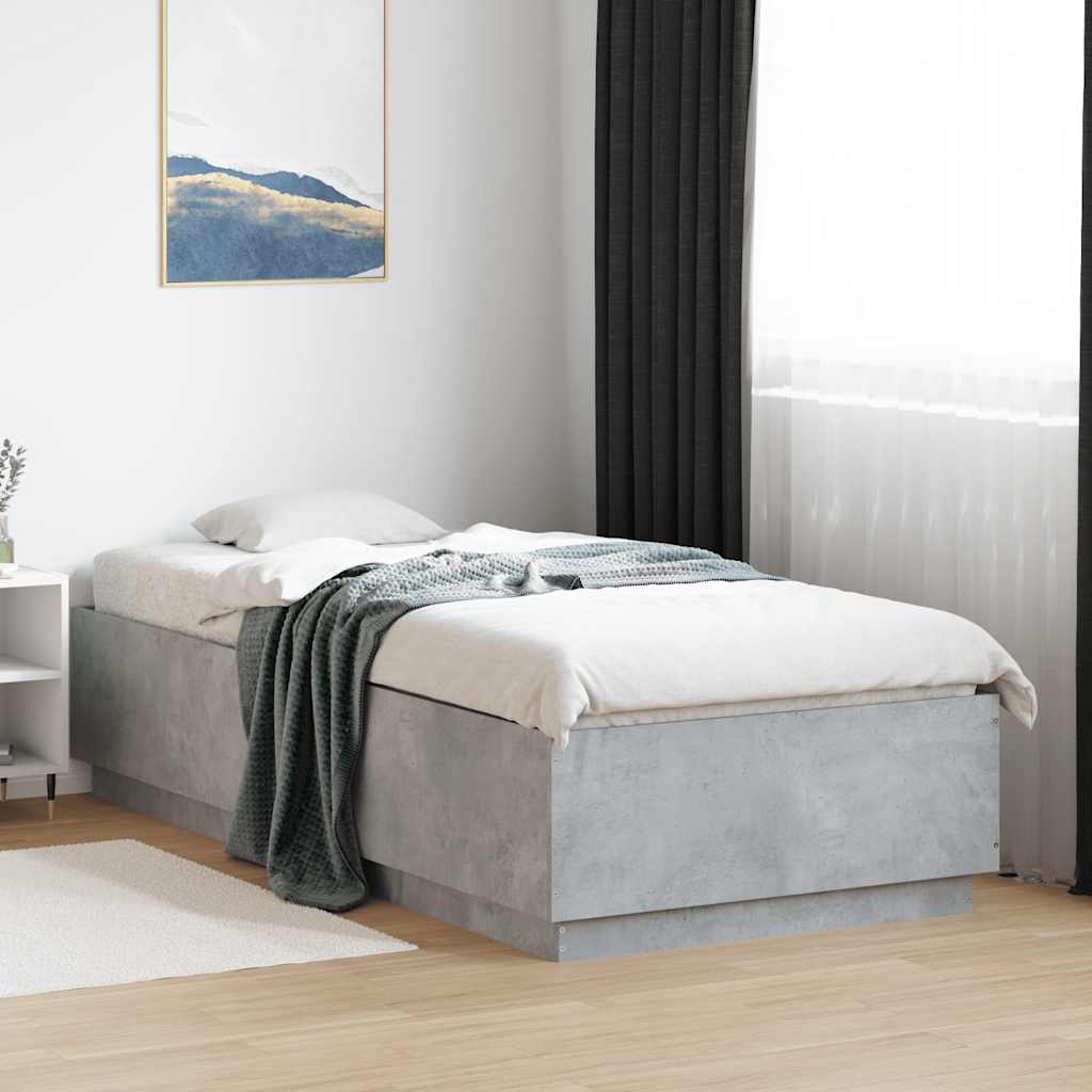 Bed Frame without Mattress Concrete Grey 100x200 cm