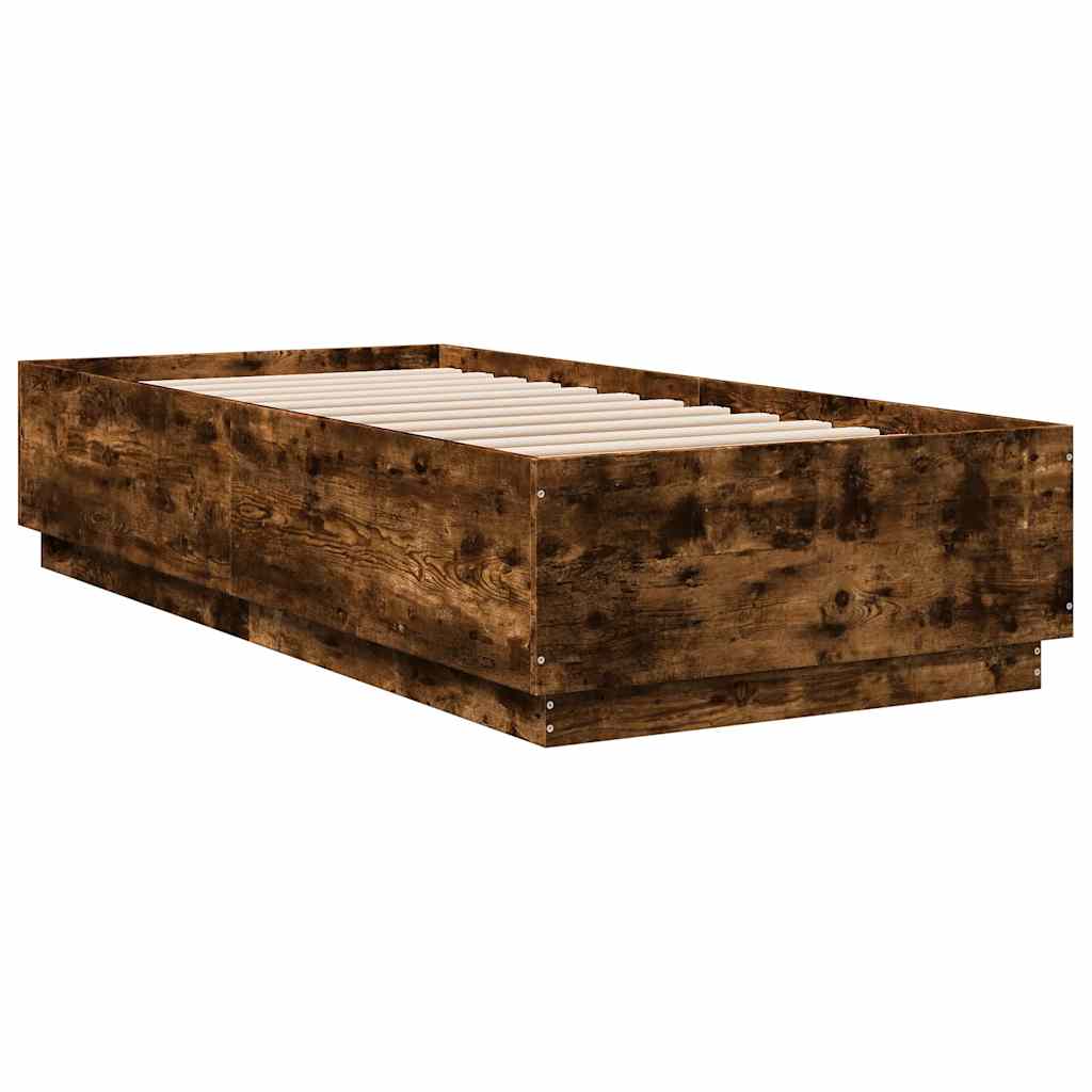 Bed Frame without Mattress Smoked Oak 100x200 cm