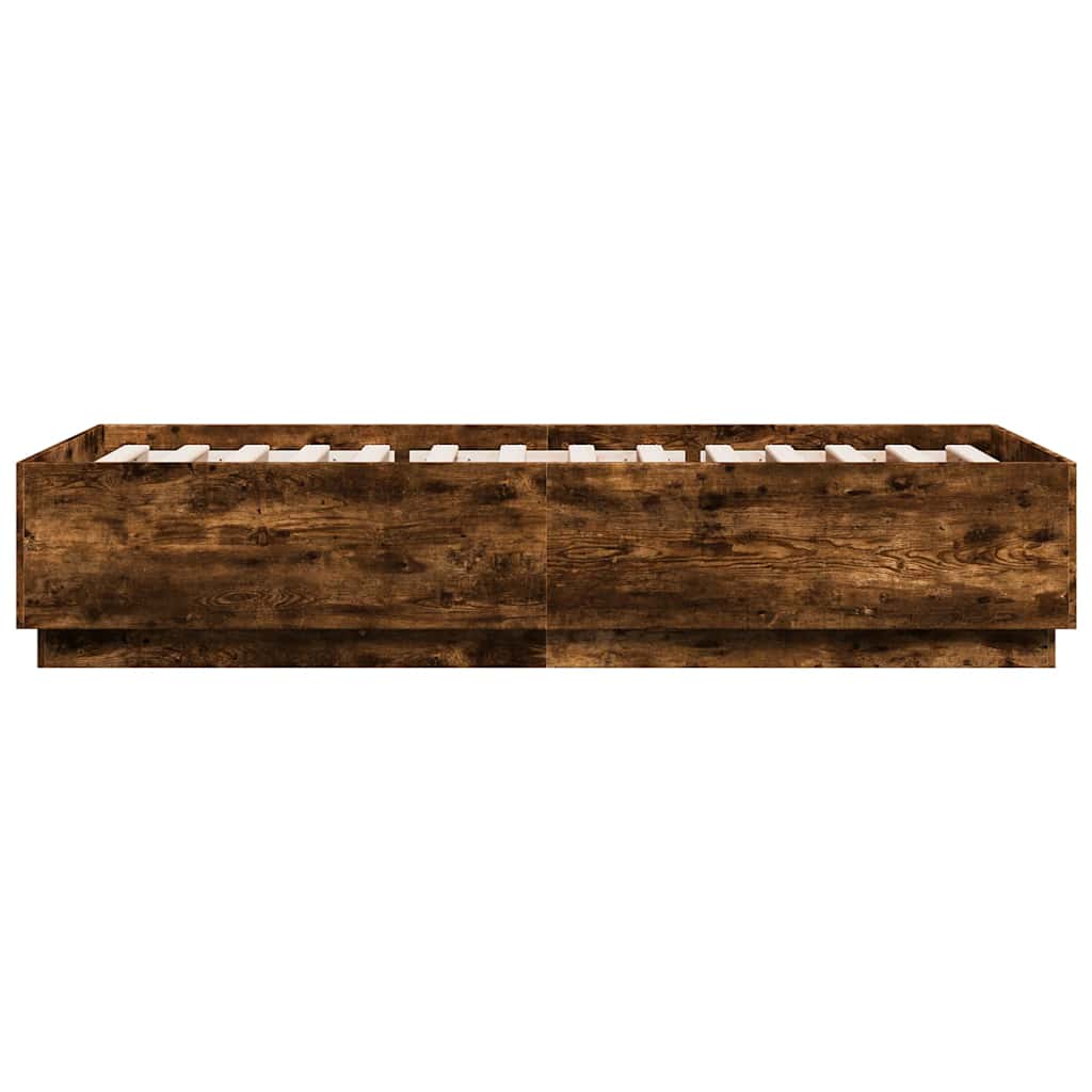 Bed Frame without Mattress Smoked Oak 100x200 cm