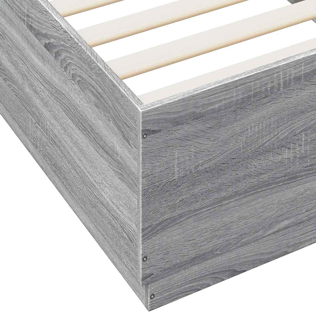Bed Frame without Mattress Grey Sonoma 100x200 cm