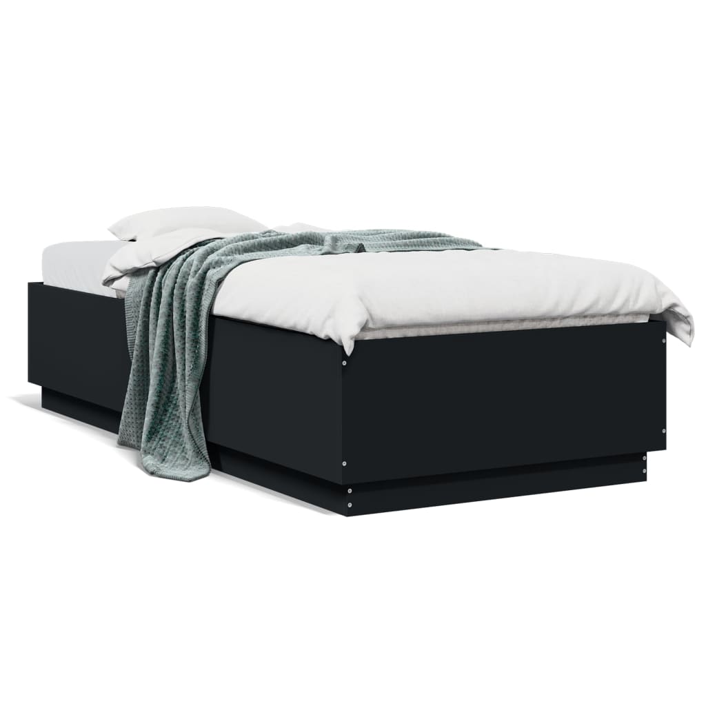 Bed Frame without Mattress Black 90x200 cm
